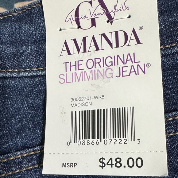 Gloria Vanderbilt Women's Amanda Slimming Jeans 12P - Picture 3 of 12
